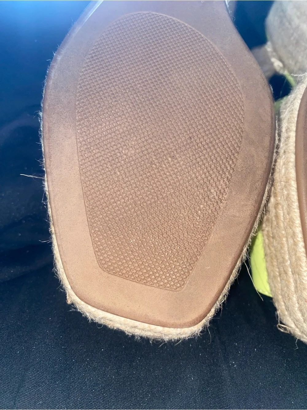 OFF Lime Green Espadrille Platform Wedge Sandals Made in Brazil Size 9